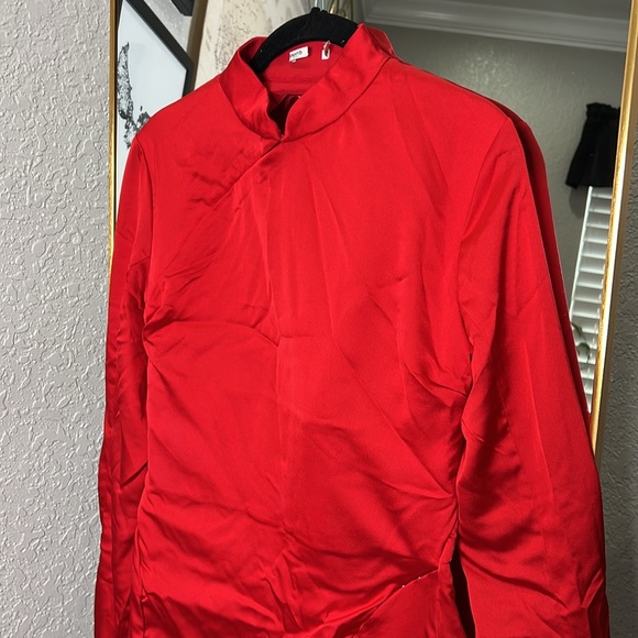 HOUSE OF CB 'Alyssa' Scarlet Satin Mini Dress NWOT - Picture 6 of 8